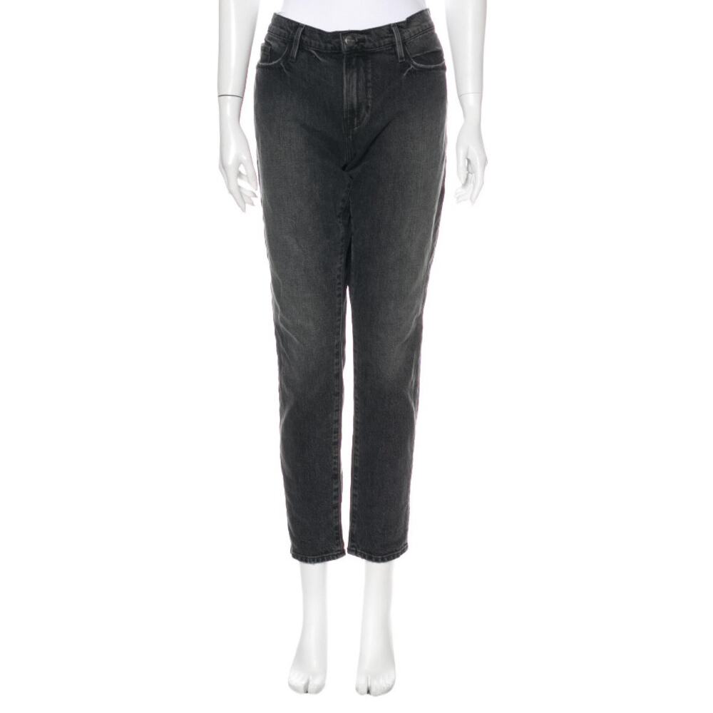 Frame La Garcon Straight Leg Gray Faded Black Ankle Straight Leg Jeans ~ Sz 28 - Picture 3 of 12